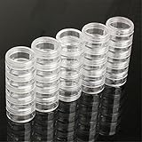 JDONOW 5 Layer cylinder Stackable Transparent Round PS Plastic Storage Container Box Super Clear Accessories Organizer Box for Beads Crafts Other Small Items 1.1in Round (5 Column Combination Sale)