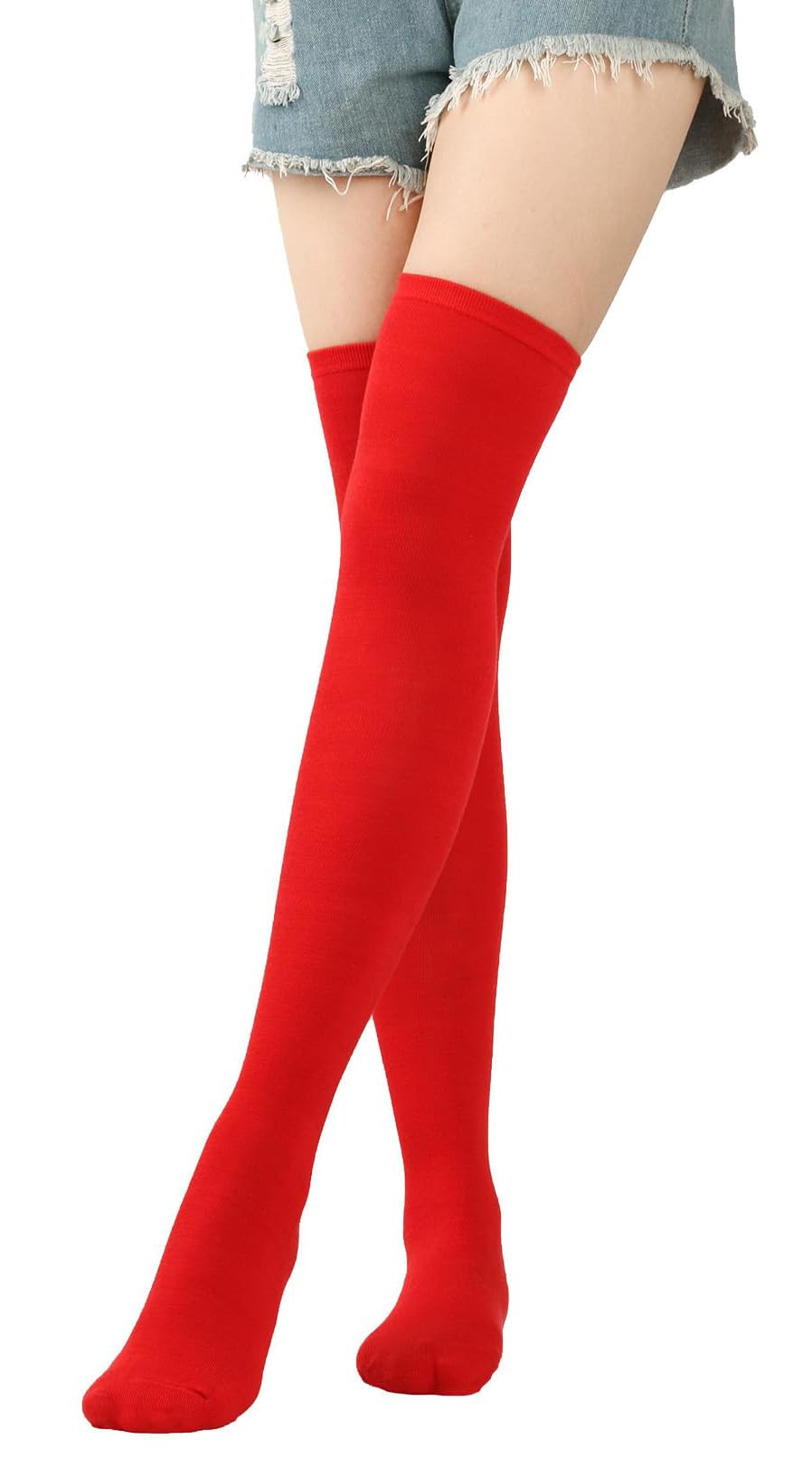 CHUNG Women Youth Girls Over Knee High Stockings Striped Christmas Teens Junior Senior Students Cosplay Party Socks Costume