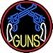 The Sign Store N105-14023 Two Gun Logo Neon Sign44; 26 x 3 x 26 in.
