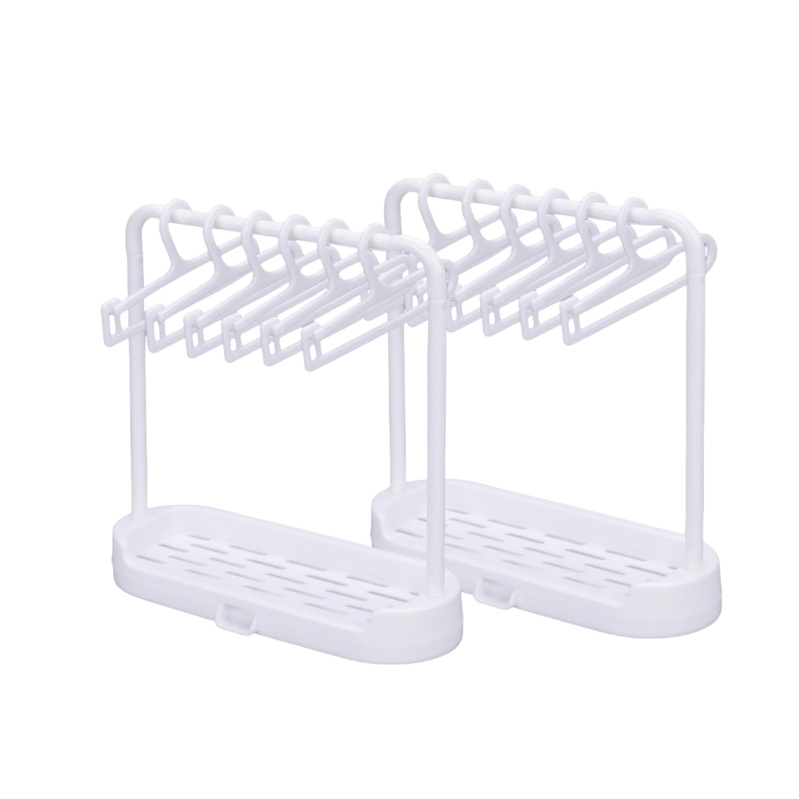 14 Pieces Dolls Clothes Hanger, BJD Doll Clothes Display Rack, Shoe Rack with Drained Design, Clothes Closet for 10cm-17cm Doll Clothes Storage