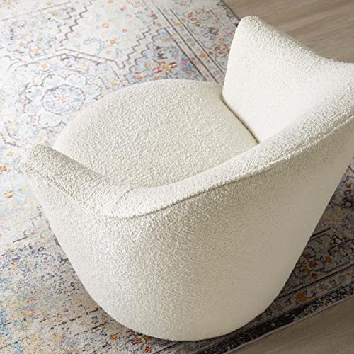 Sillón giratorio bouclé blanco miniatura 4