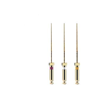 Waldent Wal-flex Glide Files - 21mm Assorted (G1-G3) | Autoclavable | Flexible Gold Alloy | Triangular Cross Section