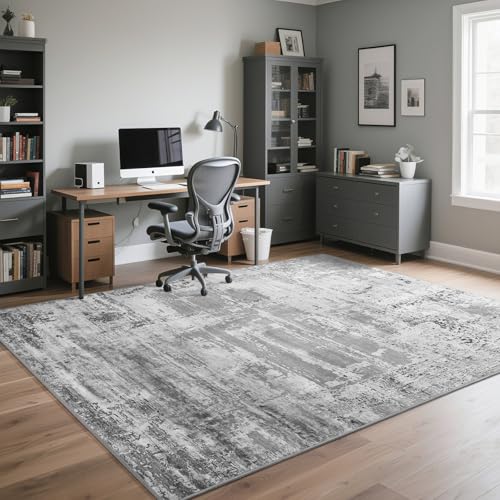 Tapete de sala HOMORE 6x9 gris antideslizante lavable miniatura 4