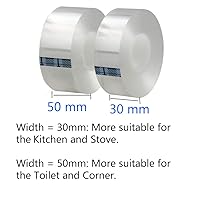 Vista 2 de Juland - Cinta adhesiva de acrílico para calafatear, selladora de calafateo, cinta adhesiva adhesiva para calafatear, transparente para cocina