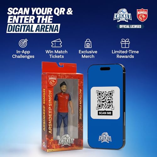 Image of Action Figure, IPL Edition 360 Rotatable Head, Cricket Player for Fans & Collectors (7 Inch Arshdeep Singh)