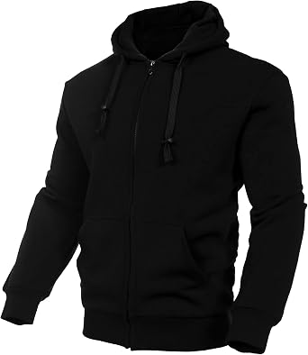 Mens Zip UP Hoodies Casual Long Sleeve Fleece Full Zip Hooded Sweatshirts with PocketsAvailable in Big & Tall