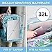 SHYLERO Clear Backpack Heavy Duty has TSA Lock, 2-WAY Zipper. PVC Transparent Backpack Is Extra Large - H18''xW14''xD8 - Turquoise