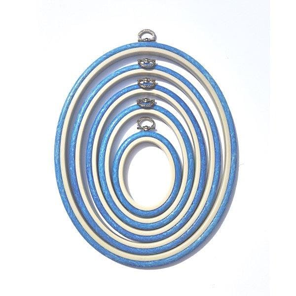 Cross Stitch Oval Hoop - Nurge Embroidery Hoop (Blue, 5.70" x 7.45")