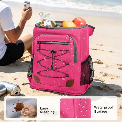 Image of Backpack Cooler Insulated Leakproof, Soft Cooler for Outdoor Camping Hiking | 7.5x13x18in, leakproof liner, waterproof oxford, multi pockets, wine opener, for camping hiking picnic fishing