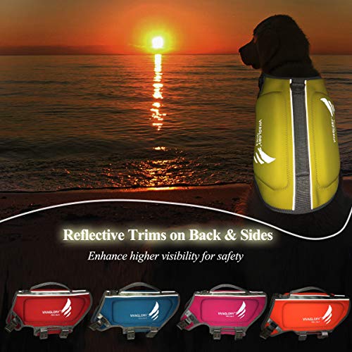 Vivaglory Neoprene Dog Life Vest, Reflective Puppy Life Jacket With Superior Buoyancy And Rescue Handle, Lemon Yellow, Extra Small #TOP5