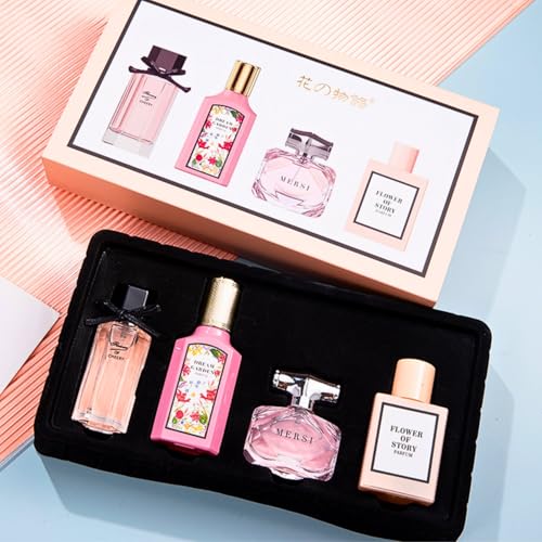4 Pcs Perfume For Women Eau de Parfum Gifts For Women Luxury Perfume Gift Set for Women Long-Lasting Fragrance Ladies Perfume Set for Her Birthday Floral Perfumes Gift for Wife Girlfriend Dating
