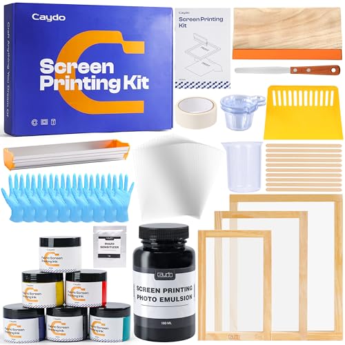 Caydo 57 Pieces All-in-One Screen Printing Kit with 3 Sizes