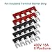 MILAPEAK Terminal Block and Strip - 10pcs (5 Sets) 5 Positions Dual Row 600V 15A Screw Terminal Strip Blocks with Cover + 400V 15A 5 Positions Pre-Insulated Terminals Barrier Strip (Black & Red)