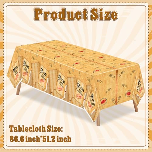 Image of K1tpde Retro Spy Party Tablecloths - 3PCS Brown Vintage Secret Agent Theme Table Covers for Kids Birthday Party Escape Room Plastic Tablecloth Mystery Decor for Boy Spy Detective Supplies