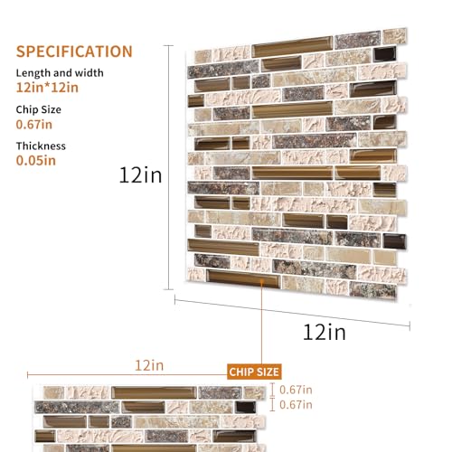 Yipscazo 10 Sheet 12''X12'' Peel And Stick Backsplash Tile thumb #5