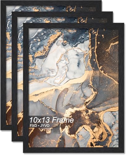 Fxojyvo 10x13 Picture Frame Set of 3 Black Engineered Wood Wall Hanging
