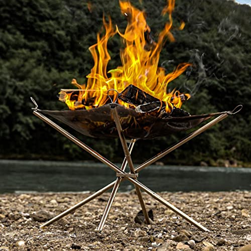Portable Outdoor Firepit, Folding Stainless Steel Mesh Fire Pit with Carrying Bag, Camping Accessory for Camping, Campfire, Patio, Backyar – Image 5
