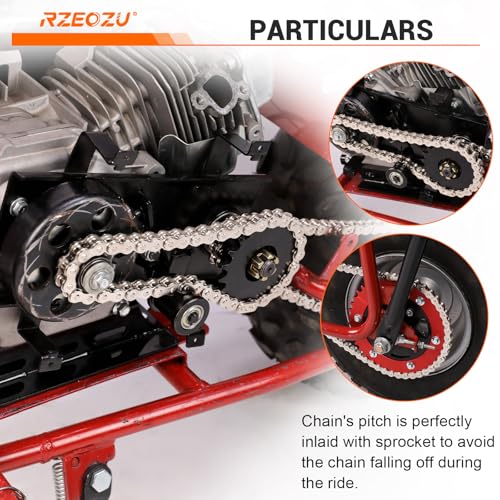 Image of Mini Bike 420 Chain Compatible with Coleman CT200U Predator 212 | Jackshaft Front Chain 42 Link + 90 Link Rear Drive Chain Replacement for CT200U-EX BT200X Baja MB200 Axis M200 Minibike Parts