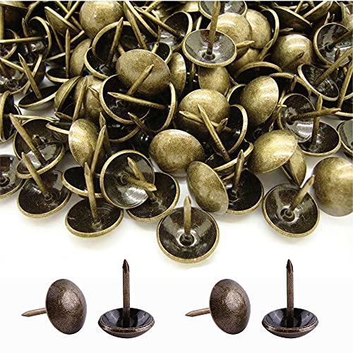 500 Pièces Clous de Tapissier, Basicon Robuste 17X11 MM Bronze Clous Tapissier Décoratifs Clou Rétro DIY Clous d'Ameublement pour Meubles Canapés Fauteuils Lits...