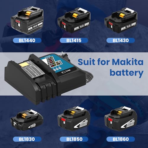 Cargador de repuesto DC18RCT compatible con batería BL1860 BL1430 de litio 18V 6