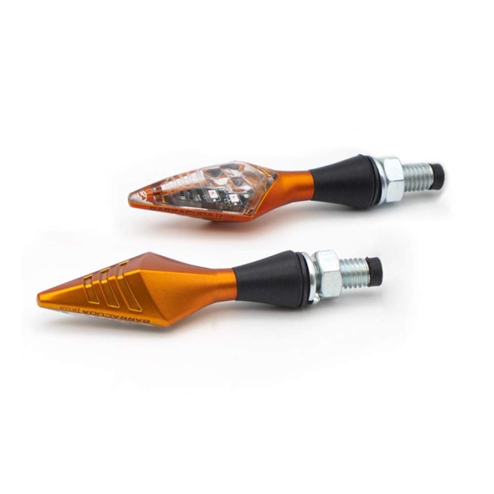 BARRACUDA COPPIA FRECCE X-LED B-LUX MOTO ARANCIONE OMOLOGATE IN METALLO