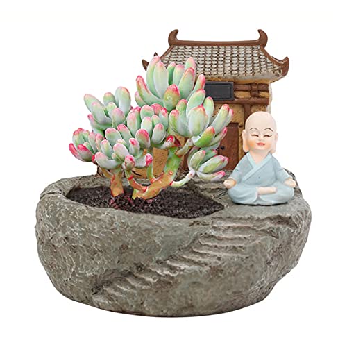 Macetas de monje para plantas suculentas, contenedor de resina creativa, plantas suculentas para el hogar, adornos zen, mini maceta, decoración del hogar, jardín, oficina