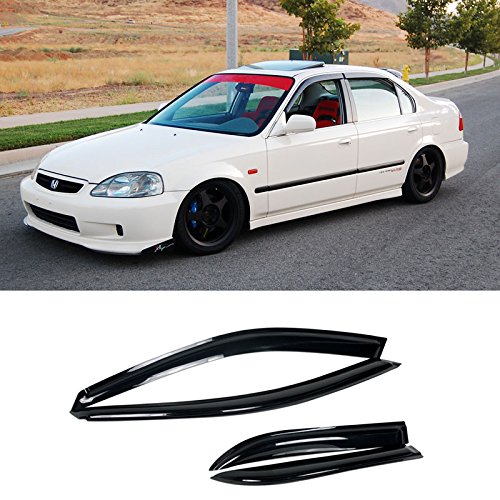 VXMOTOR for 96-00 Honda Civic EK Sedan 4DR - Side Window Visor JDM Rain Guards Deflector