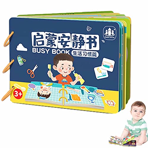 Livro Montessori tranquilo | Livro de brinquedos silenciosos interativos de aprendizagem precoce - B