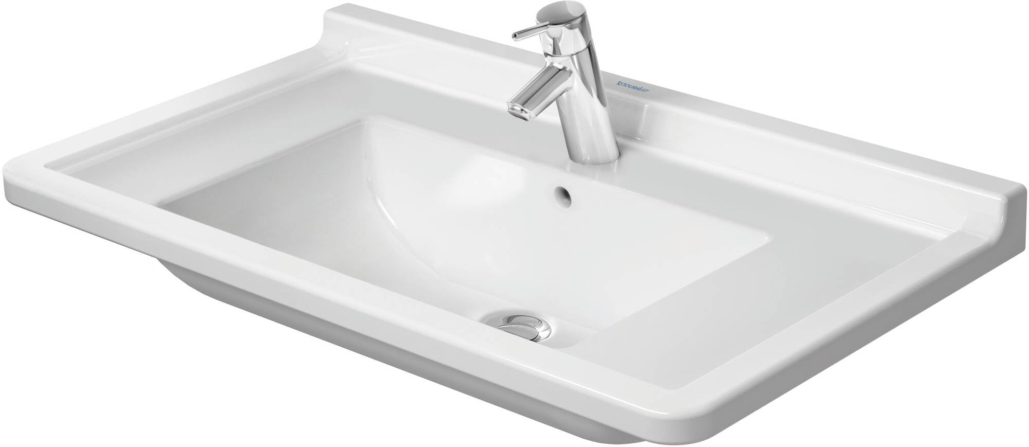 Duravit 0304800000 Starck 3 33-1/2-Inch Single-Hole Furniture Washbasin, White Finish