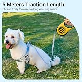 Hundeleine Ausziehbar, 5m/16ft Rollleine Hunde mit LED Licht, Einziehbar Ausziehleine mit Sicheres Bremssystem für Kleine und Mittelgroße Hunde bis 20kg