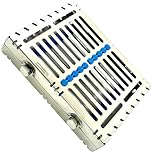 Premium Heavy Duty Sterilization Cassette Tray – Holds Up to 10 Instruments – Double Button Lock Rack Box – Dental Surgical Lab Use – Autoclavable – 7.25