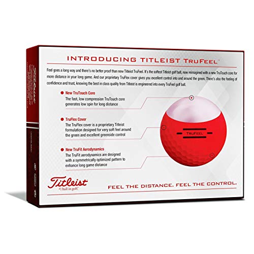 Titleist Trufeel Golf Balls, Matte Red, (One Dozen) #TOP4