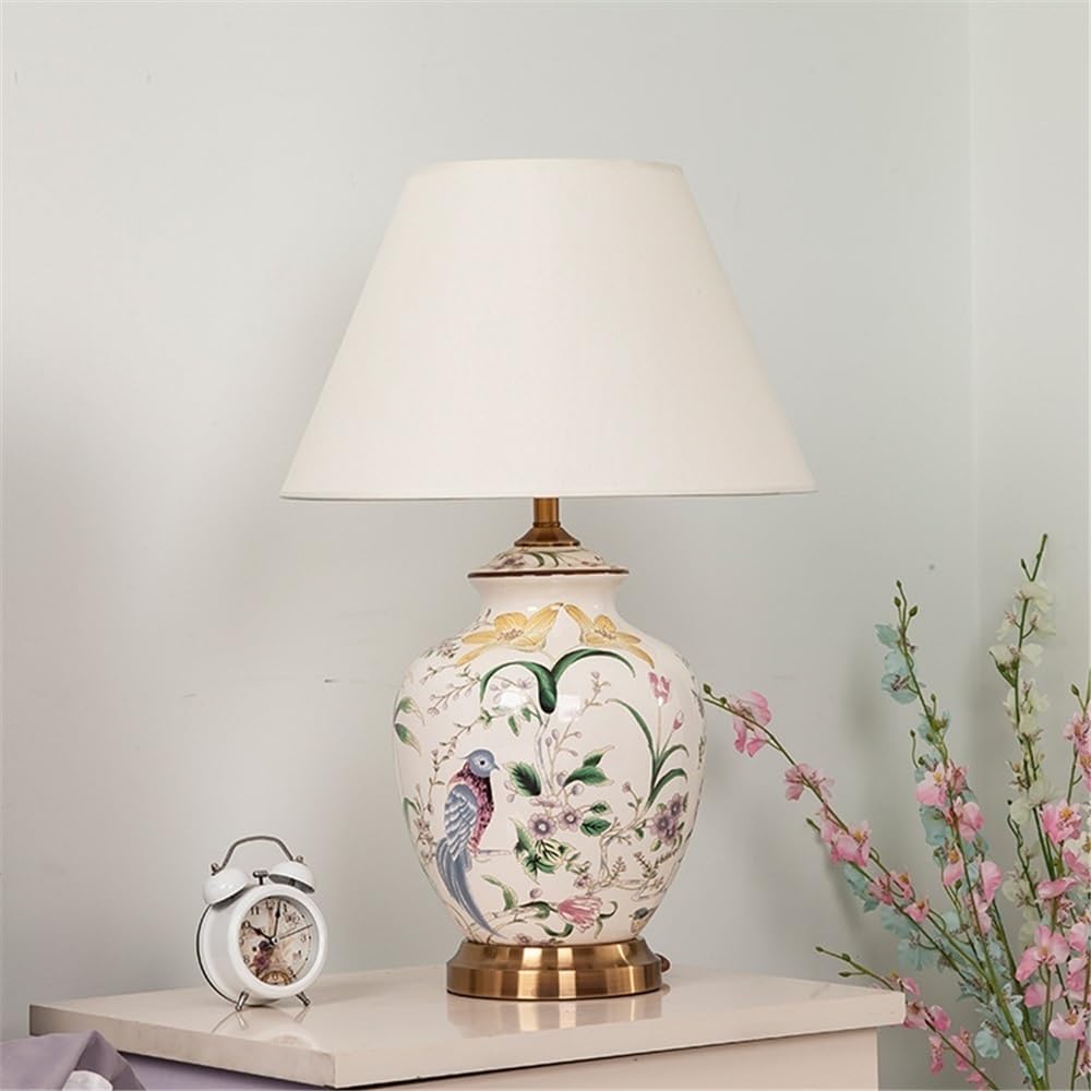 Affascinante Lampada da tavolo in ceramica for studio, soggiorno, comodino semplice, lampada da tavolo decorativa for camera da letto Arredamento per la casa(Piccolo)
