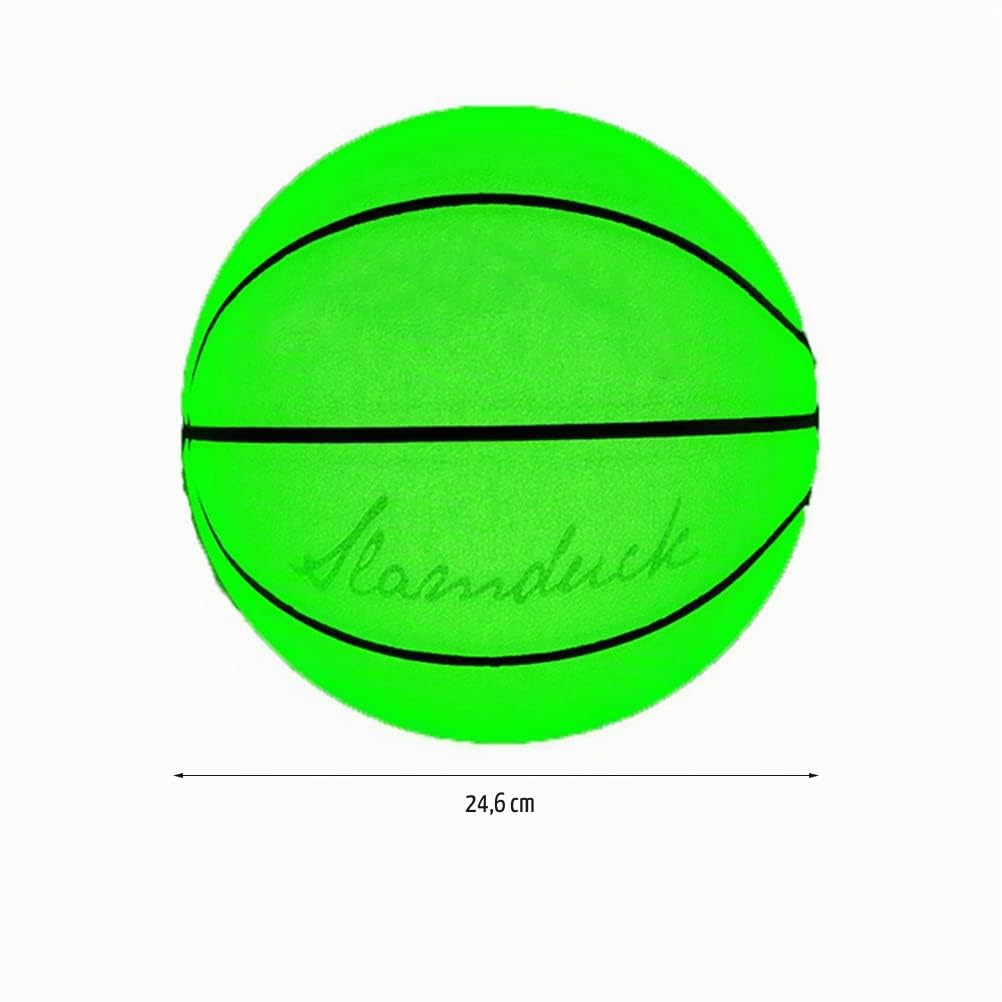 Balón de baloncesto que brilla en la oscuridad, tamaño 7, reflectante, con bolsa y aguja para inflar, balón de baloncesto holográfico brillante, regalo luminoso de baloncesto para jóvenes y adultos
