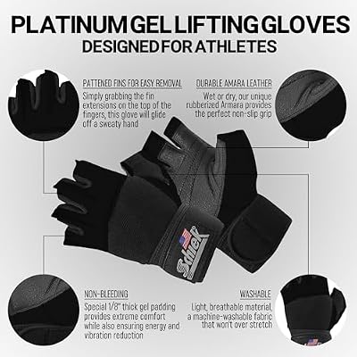 Schiek Sports 530 Platinum Lifting Gloves with Gel Pad - Amara Leather Weightlifting Gloves for Women and Men