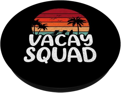 Miniatura 2 de Vintage Retro Summer Sunset Beach Vacation Vacay Squad PopSockets Swappable PopGrip