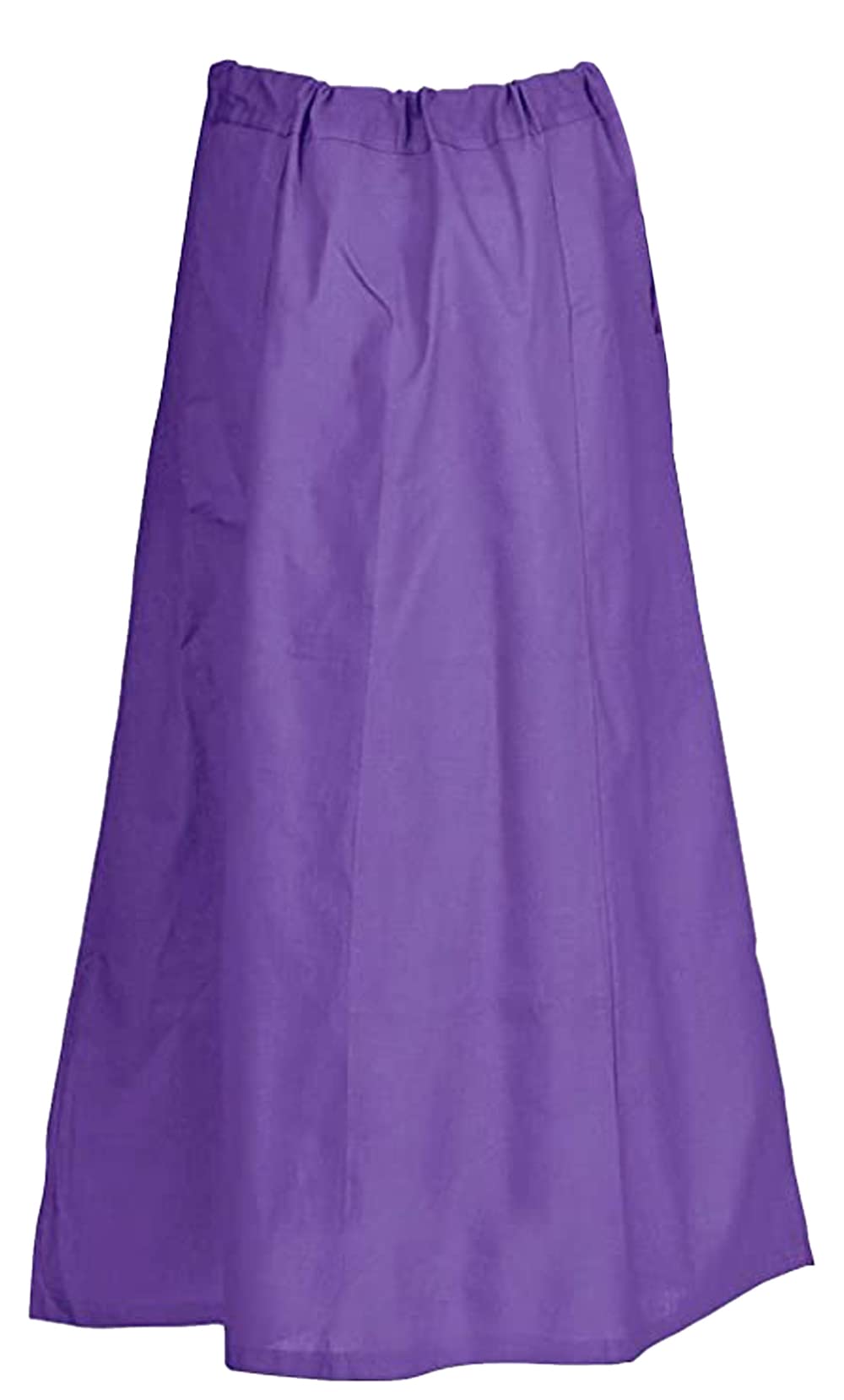 Fashnkart Women's Purple Cotton Petticoats For Indian Saree Underskirt Stitched Solid Drawstring Adjustable Waist Sari