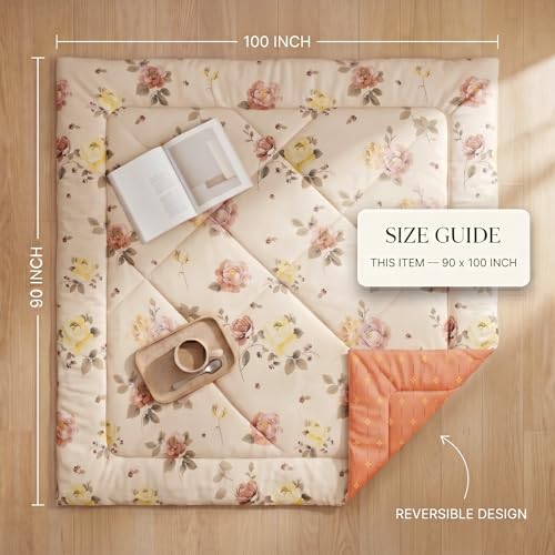 Image of VAS COLLECTIONS Feather Cotton Reversible AC Comforter for Double Bed | Super Soft 220 GSM Quilt /Duvet /Dohar | Lightweight All-Season Comforter | 90 x 100 Inches (1 Piece), Ivory
