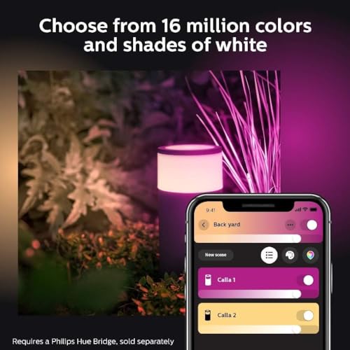 Miniatura 6 de Philips Hue - Lámpara Inteligente Sobremuro Hue Calla, De Exterior Led Inteligente, 8w, Luz Blanca Y De Colores, Conexión De Baja Tensión, Compatible Con Alexa Y Google Home, Color Negro Extensión