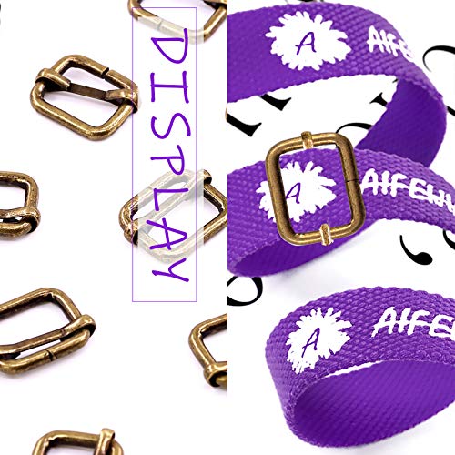 Swpeet 60Pcs 3/4 Inch - 20Mm Bronze Metal Rings Metal Rectangle Adjuster Triglides Slides Buckle, Roller Pin Buckles Slider Strap Adjuster Keychains For Belt Bags Diy (Bronze, 3/4 Inch) #TOP5