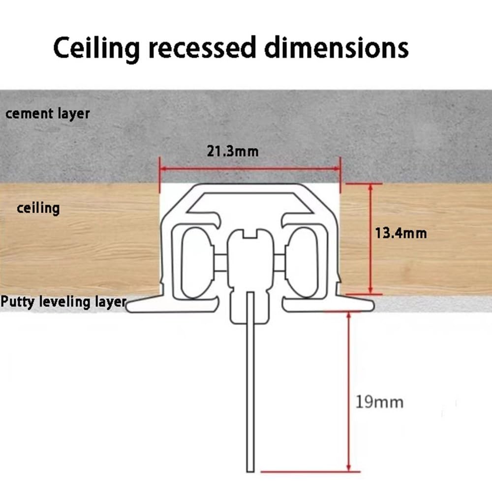 Rail de rideau de plafond de 3 m, système de rails cachés, tringle à rideaux silencieuse, installation facile, blanc, 1 m, parfait pour la décoration d'intérieur et les solutions pour économiser de