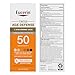 Eucerin Sun Tinted Age Defense Face Sunscreen Lotion SPF 50 with Hyaluronic Acid, Tinted Sunscreen for Face, Blendable Tint for All Skin Tones, Non Comedogenic and Hypoallergenic, 2.5 Fl Oz Bottle