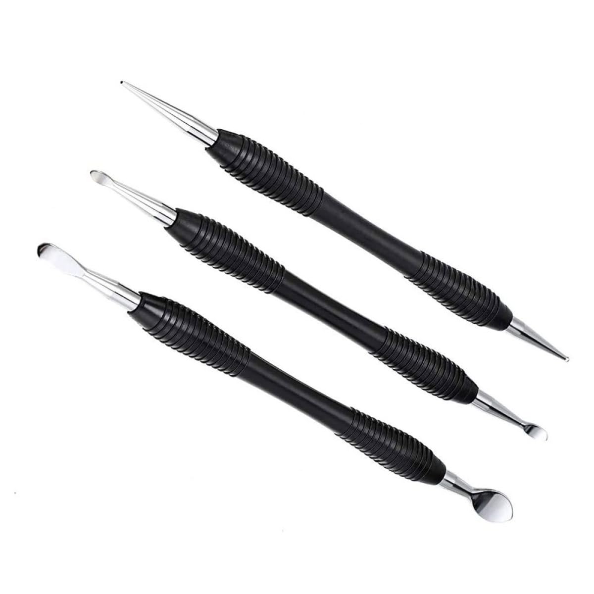 Healvian Set 3 Utensili per Intaglio Pelle in Acciaio al Carbonio Bulino Artigianale Testa Conica e Ganci Strumenti per Incisioni e Timbri Adatti per Lavorazione Fai da Te e Accessori