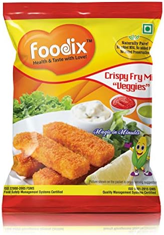 Foodix Crispy Fry Mix Veggies for Fried Vegetables, Paneer Fry - Tasty and Healthy French Fries & Veggie Chips Mix - Crunchy & Crispy Fry Mix for Seasoning Frozen Vegetable 600g (60g X 10 Pack)