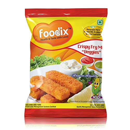 Foodix Crispy Fry Mix Veggies for Fried Vegetables, Paneer Fry - Tasty and Healthy French Fries & Veggie Chips Mix - Crunchy & Crispy Fry Mix for Seasoning Frozen Vegetable 600g (60g X 10 Pack)