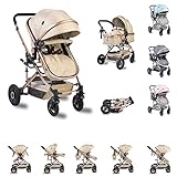 maximale Traglast 15 kg, leichter Aluminiumrahmen, Babywanne mit Gurten zum Sportsitz umbaubar, Frontbügel abnehmbar, Fußabdeckung für Babywanne