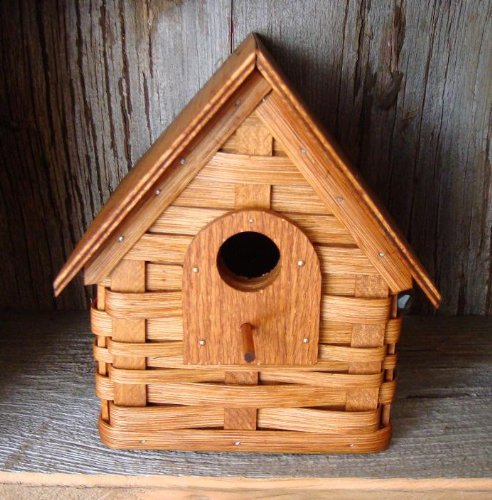 Birdhouse - Basket - Woven - With Wood Roof Amish Handmade. Functional For Birds Or Decorative For Your Country Rustic Decor #TOP4