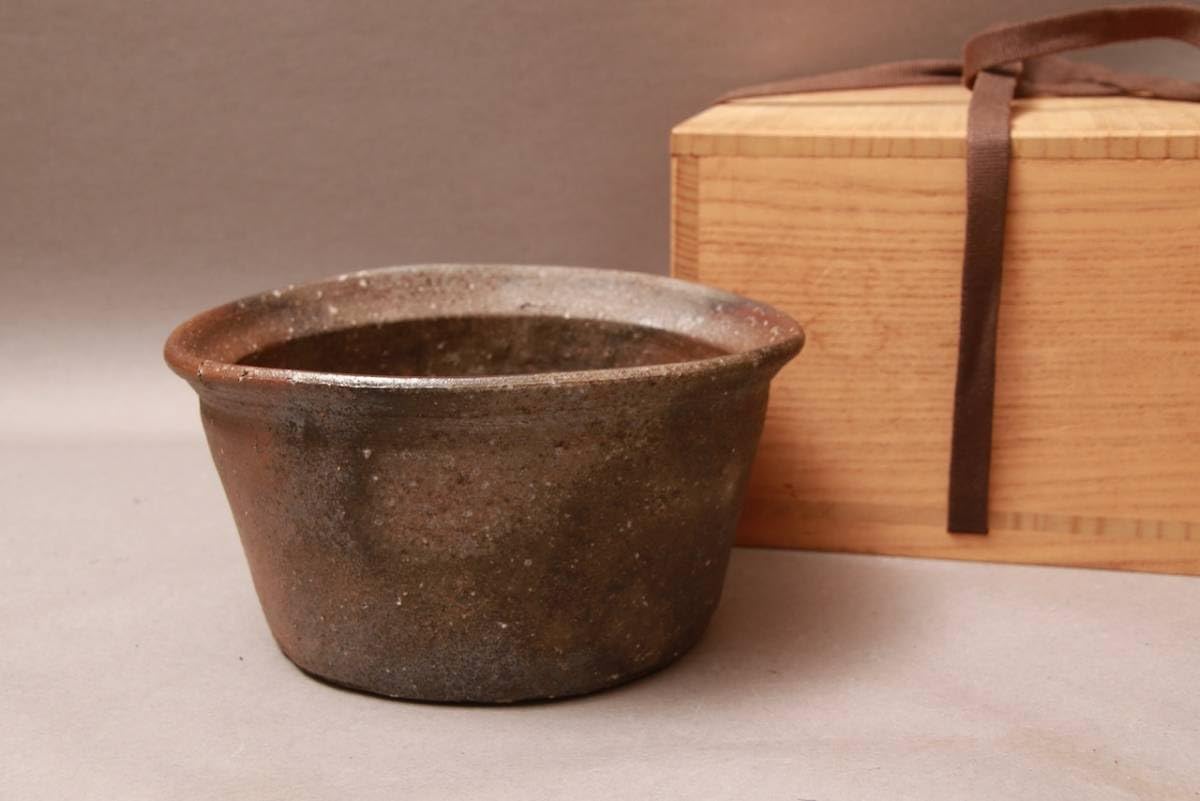 石田陶春作 丹波茶入 仕覆付 茶道具 共箱 C454 NT5 石田陶