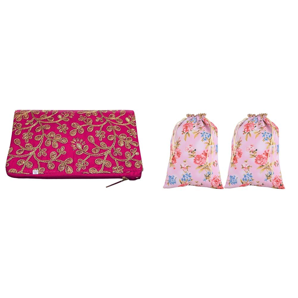 Kuber Hand Purse | Silk Drawstring 7x9 Inch Small Potli Pouch-image-7