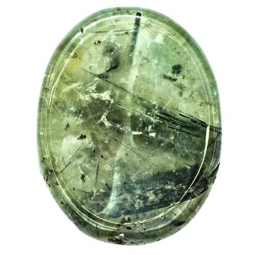 Image of Amazing Gemstone Prehnite Worry Stone, Healing Crystals - Piedra Crystal Fidget for Gift, Meditation, Calming, Relaxation, Stress Relief